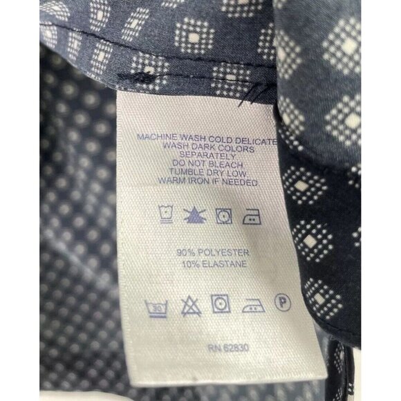 Lands End Navy Blue White Geometric Print Sleeveless Pull Over Tank Size 2P - Picture 5 of 8